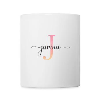 J | Monogram | Name | Janina |Watercolor - Mug - white - Front