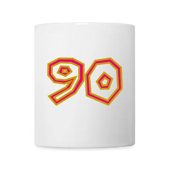90. 90 ANS. 90e ANNIVERSAIRE. ANNIVERSAIRE 90 ANS. - Mug blanc - blanc - Devant