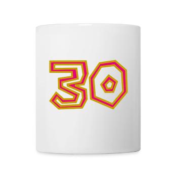 30. 30 ANS. 30e ANNIVERSAIRE. ANNIVERSAIRE 30 ANS. - Mug blanc - blanc - Devant