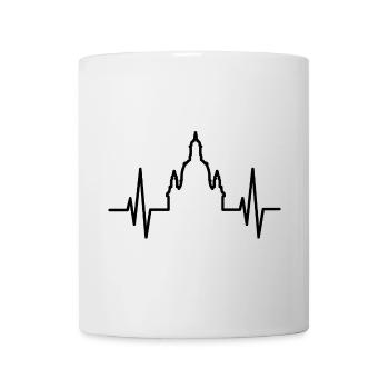 Herzschlag Frauenkirche Dresden Puls Logo Symbol - Tasse - Weiß - Vorne