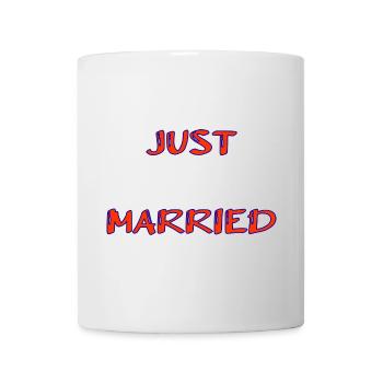 GERADE VERHEIRATET. Junggesellinnenabschied. VALENTINSTAG. PAAR - Tasse - Weiß - Vorne