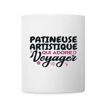 Patineuse artistique globe-trotteuse passionnée - Mug blanc - blanc - Devant