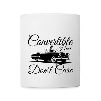 Convertible Hair Don't Care Funny Summer Driving - Mug blanc - blanc - Devant
