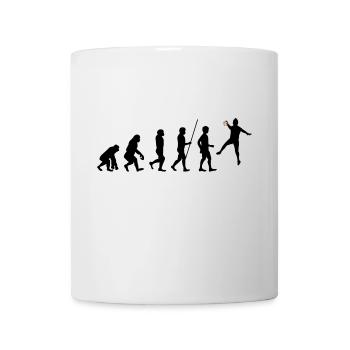 Handballer Evolution Handball Retro schwarz - Tasse - Weiß - Vorne