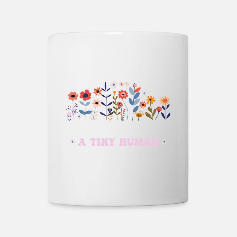 Growing A Tiny Human Boho Flower Floral Pregnant - Mug blanc - blanc