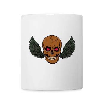 Skeletal skull with wings. - Mug - white - Front