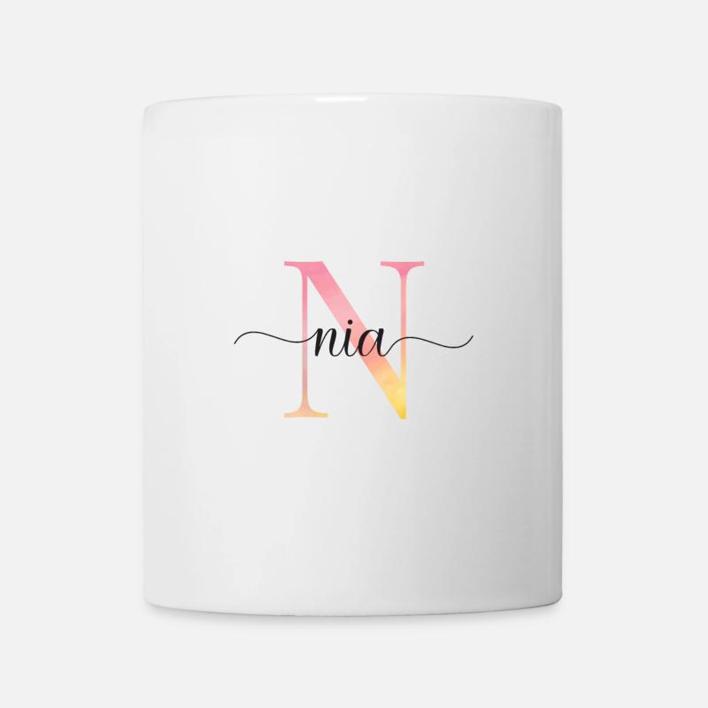 N | Monogram | Name | Nia |Watercolor - Mug - white
