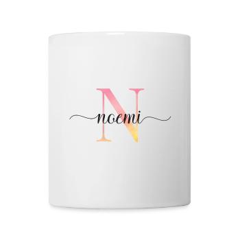 N | Monogram | Name | Noemi |Watercolor - Mug - white - Front