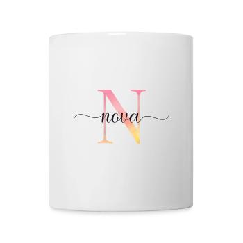 N | Monogram | Name | Nova |Watercolor - Mug - white - Front