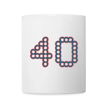 40. 40 ANS. 40e ANNIVERSAIRE. ANNIVERSAIRE 40 ANS. - Mug blanc - blanc - Devant