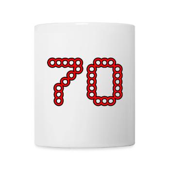 70. 70 ANS. 70e ANNIVERSAIRE. ANNIVERSAIRE 70 ANS. - Mug blanc - blanc - Devant