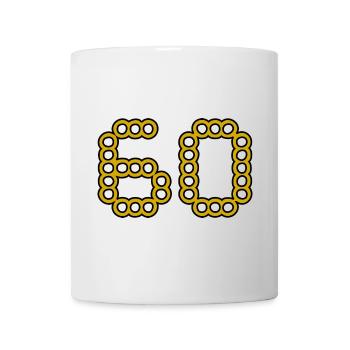 60. 60 ANS. 60e ANNIVERSAIRE. ANNIVERSAIRE 60 ANS. - Mug blanc - blanc - Devant
