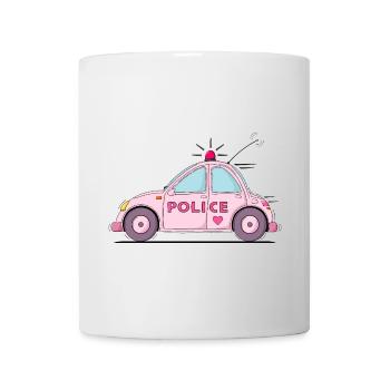 Polizeiauto Police Rosa - Tasse - Weiß - Vorne