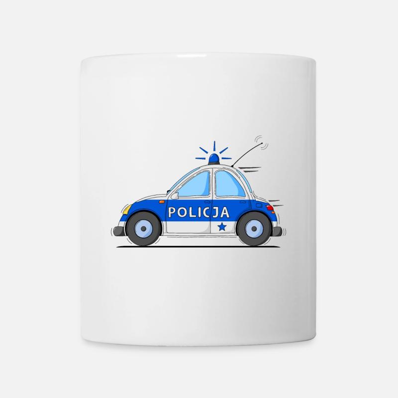Polizeiauto Policja Blau - Tasse - Weiß