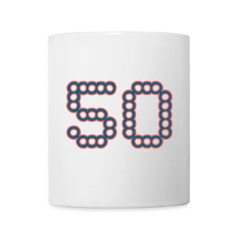 50. 50 YEARS. 50th ANNIVERSARY. 50 YEARS ANNIVERSARY. - Mug - white - Front