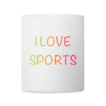 I Love Sports – Colorful Gradient Font - Mug - white - Front