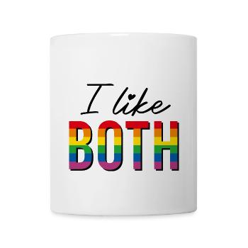 LGBTQIA+ I like both Rainbow Flag bisexual - Mug - white - Front