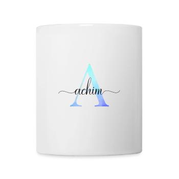 A| Monogramme | Nom | Achim | Aquarelle - Mug blanc - blanc - Devant