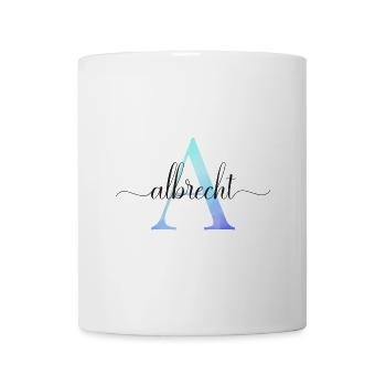 A| Monogramm | Name | Albrecht | Watercolor - Tasse - Weiß - Vorne