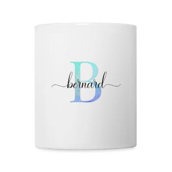 B| Monogramm | Name | Ben | Watercolor - Tasse - Weiß - Vorne