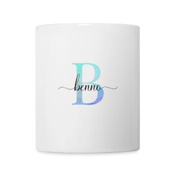 B| Monogram | Name | Benno | Watercolor - Mug - white - Front