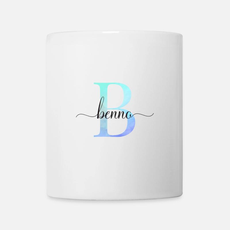 B| Monogramm | Name | Benno | Watercolor - Tasse - Weiß