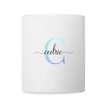 C| Monogramm | Name | Cedric| Watercolor - Tasse - Weiß - Vorne