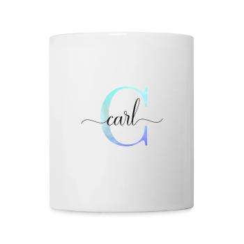 C| Monogram | Name | Carl | Watercolor - Mug - white - Front