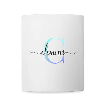 C| Monogram | Name | Clemens| Watercolor - Mug - white - Front