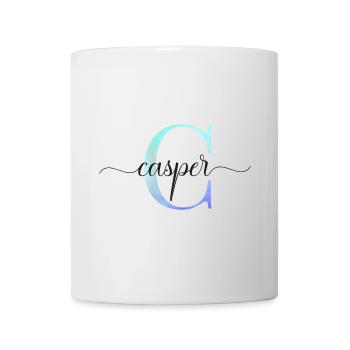 C| Monogramm | Name | Casper | Watercolor - Tasse - Weiß - Vorne