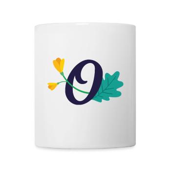 Elegant letter 'O' with flowers - Mug - white - Front