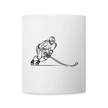 Eishockeyspieler Line Art - Tasse - Weiß - Vorne