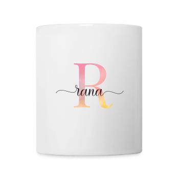 L | Monogramme | Nom | Rana |Aquarelle - Mug blanc - blanc - Devant