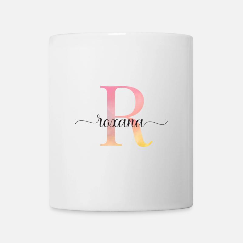 R | Monogramm | Name | Roxana |Watercolor - Tasse - Weiß