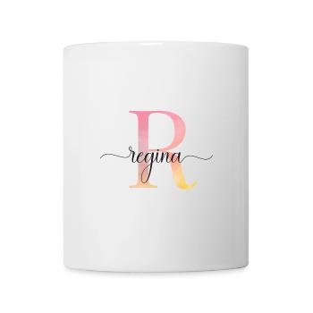 R | Monogram | Name | Regina |Watercolor - Mug - white - Front