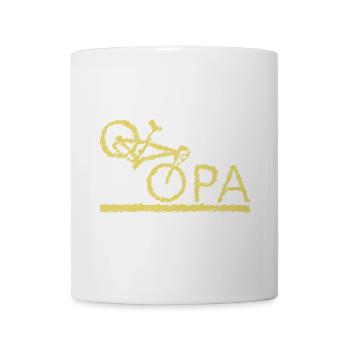 bester Opa Fahrrad Mountainbike Radeln Kritzeln - Tasse - Weiß - Vorne