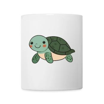 Tortue heureuse mignonne - dessin animé adorable et joyeux - Mug blanc - blanc - Devant