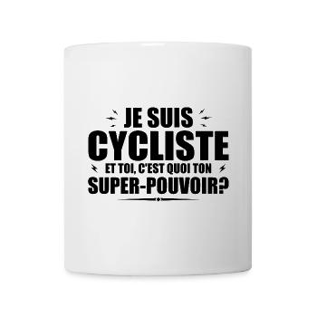 Ich bin Radfahrer. Was ist deine Superkraft? - Tasse - Weiß - Vorne