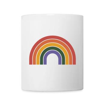 Retro Regenbogen Bogen Druck - Tasse - Weiß - Vorne