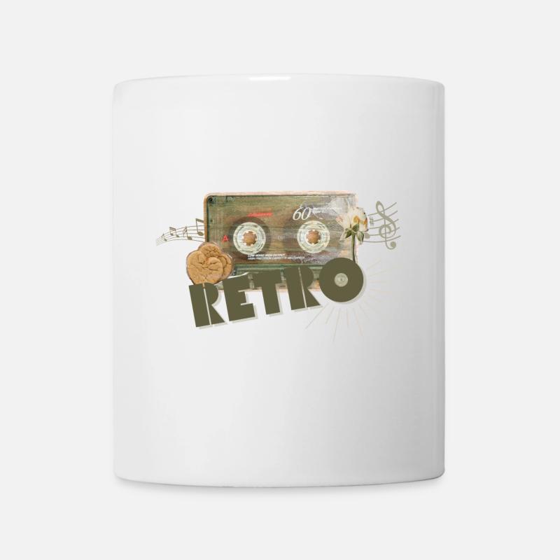 Collage de cassettes rétro - Mug blanc - blanc
