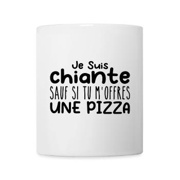 Femme qui adore : Pizza. Designs Drôles Humour - Mug blanc - blanc - Devant