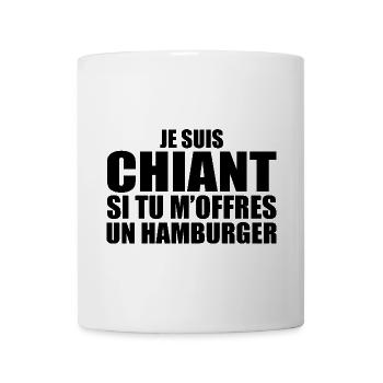 Man who loves it: Hamburger. Funny Design Humor - Mug - white - Front