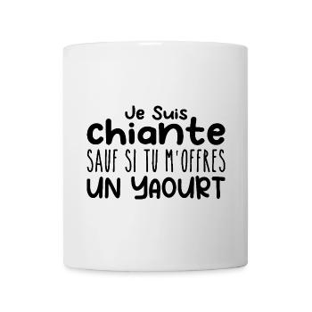 Femme qui adore : Yaourt. Design Drôle Humour - Mug blanc - blanc - Devant