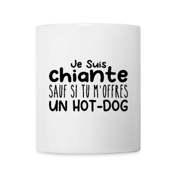 Frau, die es liebt: Hot Dog. Lustiger Design-Humor - Tasse - Weiß - Vorne
