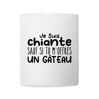 Frau, die anbetet: Kuchen. Lustiger Design-Humor - Tasse - Weiß - Vorne
