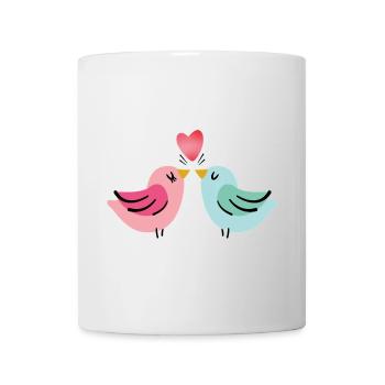 Birds in love with heart on Valentine's Day - Mug - white - Front