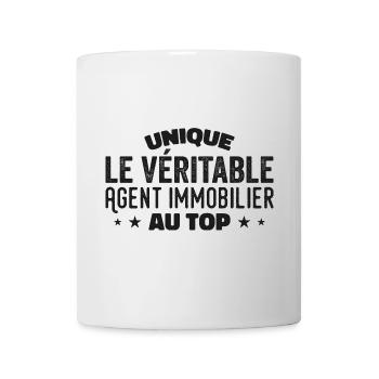 le véritable Agent Immobilier au top - Mug blanc - blanc - Devant