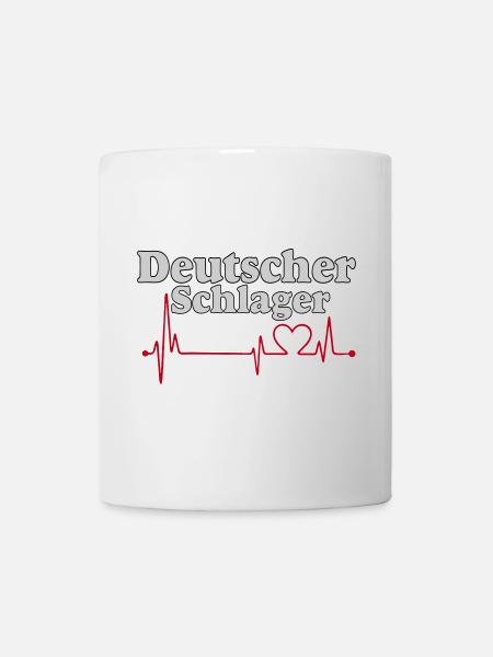 Schlager Party , Schlager Musik , Herzschlag - Tasse - Weiß