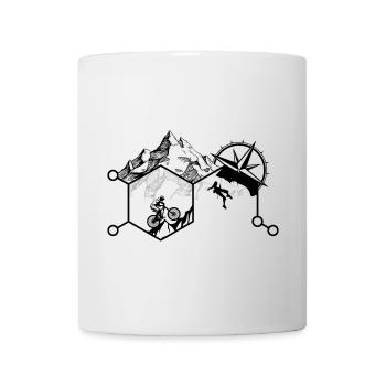 Abstrakte Berglandschaft Illustration - Tasse - Weiß - Vorne