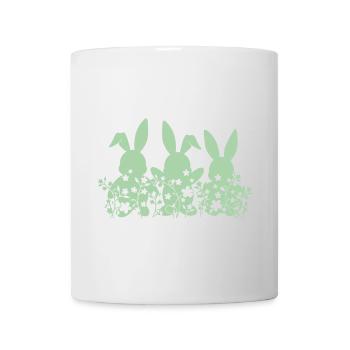 Lapins Fleurs de Pâques - Mug blanc - blanc - Devant